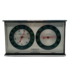 VTG Springfield Indoor Temp Thermometer & Humidity Meter Analog Weather Station